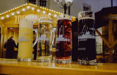 Verschiedenste Glühweine zum geselligen Abend.