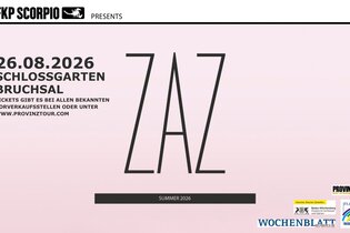 ZAZ - Das Open-Air-Konzert 22.08.2026 in Bruchsal im Schlossgarten