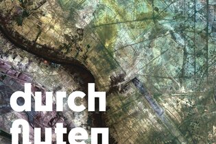 Schriftzug durch fluten ist abgebildet vor grün und lila gemustertem Hintergrund | © Zwölfklang Vokalensemble