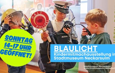 Kind in dr Blaulichtausstellung | © Stadtmuseum Neckarsulm