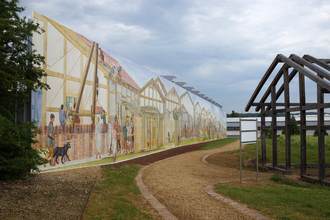 Panoramawand in der Freilichtanlage "Römisches Güglingen" | HeilbronnerLand | © Stadt Güglingen/Römermuseum