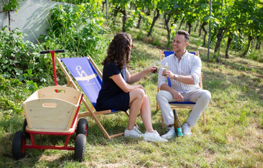 Mit dem Bollerwagen durch die Weinberge
