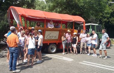 Planwagenfahrt "Wein-Wagen-Hölderlin" mit dem Katzenbeißer-Carrus | © Katzenbeißer Carrus | Planwagen- und Weinbergrundfahrt | Lauffen am Neckar