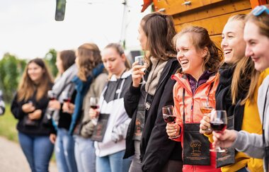 Planwagenfahrt "Wein-Wagen-Hölderlin" mit dem Katzenbeißer-Carrus | © Katzenbeißer Carrus | Planwagen- und Weinbergrundfahrt | Lauffen am Neckar