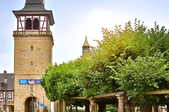 Historische Lindenanlage mit Torturm | Neuenstadt am Kocher | HeilbronnerLand | © Arbeitsgemeinschaft Kocher-Jagst-Radweg