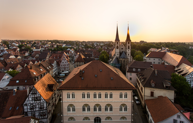 Ausblick vom Blauen Turm - Stadtansicht mit Rathaus | Bad Wimpfen / Odenwald | © Stadt Bad Wimpfen