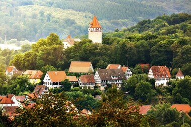 Blick auf Möckmühl | HeilbronnerLand | © Arbeitsgemeinschaft Kocher-Jagst-Radweg / Andi Schmid