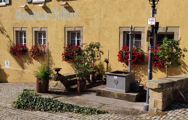 Brunnen in der Fachwerkstadt Neudenau | Rast am Kocher-Jagst-Radweg | HeilbronnerLand | © Touristikgemeinschaft HeilbronnerLand