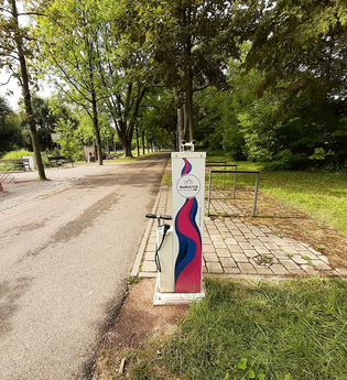RadSERVICE-Punkt Stadtstrand Crailsheim | © Hohenlohe + Schwäbisch Hall Tourismus e. V.