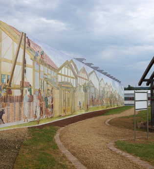 Panoramawand in der Freilichtanlage "Römisches Güglingen" | HeilbronnerLand | © Stadt Güglingen/Römermuseum