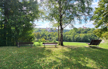 Aussichtspunkt über Vellberg: Rastensemble Talheim | © Hohenlohe + Schwäbisch Hall Tourismus e. V.
