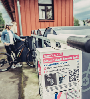RadSERVICE-Punkte - Hilfe zur Selbsthilfe | Werkzeug & Luftpumpe | 24/7 zugänglich | © Touristikgemeinschaft HeilbronnerLand e. V.