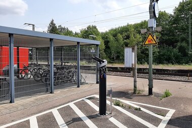 RadSERVICE-Punkt Bahnhof Schwäbisch Hall-Hessental | © Hohenlohe + Schwäbisch Hall Tourismus e. V.