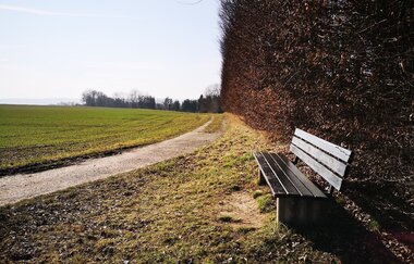 Bank mit Blick auf Wiesen und Felder | © Hohenlohe + Schwäbisch Hall Tourismus e. V.