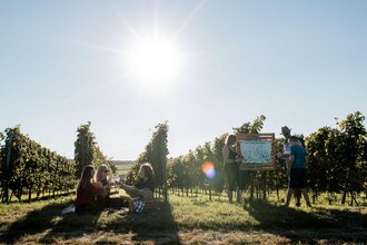 Landgut Steng | Entdeckertour | Bärbel Kraft | Weinprobe zwischen den Reben | © Neckar-Zaber-Tourismus e.V.