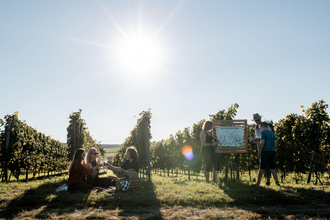 Landgut Steng | Entdeckertour | Bärbel Kraft | Weinprobe zwischen den Reben | © Neckar-Zaber-Tourismus e.V.