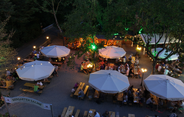 Biergarten Saline - Ansicht von oben | RadServiceStation | Bad Friedrichshall im HeilbronnerLand | © Biergarten Saline | Horn & Goslar GmbH & Co. KG