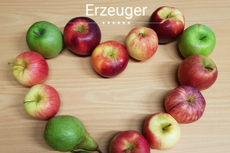 Herzform abgebildet mit Äpfeln und Birnen von der Brennerei Ickert | © Hohenlohe Schwäbisch Hall