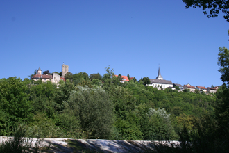 Krautheim vom Jagstwehr bei Klepsau | © Touristikgemeinschaft Hohenlohe e. V. | Marion Schlund