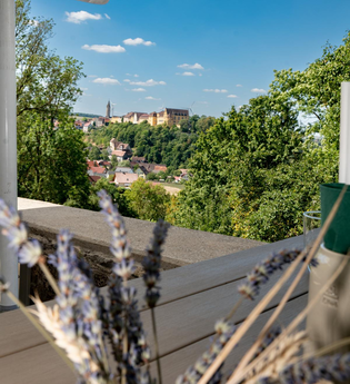 Haus Jagstblick  - Café Schlossblick - Blick aufs Schloss