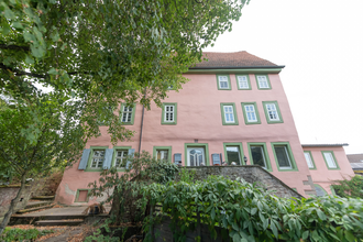 Blick von unten auf die Fassade des Degenfeld'schen Schlosses | © Stadt Sinsheim