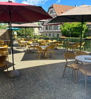 Eiscafé Rialto: Sonnenterrasse | © Hohenlohe + Schwäbisch Hall Tourismus e. V.