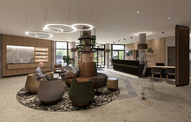 Flair Park-Hotel Ilshofen: Visualisierung Lobby | © Hohenlohe Schwäbisch Hall