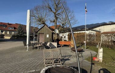 Sitzgelegenheiten mit Grill und Versorgungsstation Funkstatt | © Hohenlohe + Schwäbisch Hall Tourismus e. V.