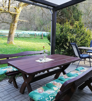 Gartenwirtschaft Zur Lauramühle in Rot am See: Terrasse | © Hohenlohe Schwäbisch Hall