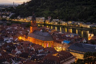 Heiliggeistkirche Heidelberg in der Abenddämmerung | © Heidelberg Marketing GmbH / Tobias Schwerdt