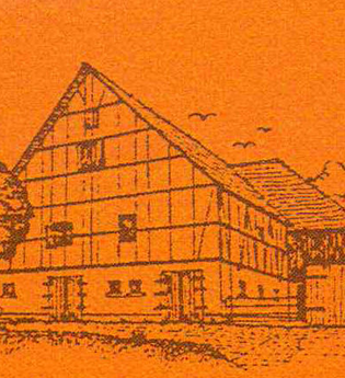 Das Logo ist orange mit einem stilisierten alten Haus und Baum | © Touristikgemeinschaft Hohenlohe e. V. | Hofgut Hermersberg