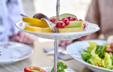 Hotel & Café Fachwerk in Vellberg: Etagère | © Hohenlohe + Schwäbisch Hall Tourismus e. V.