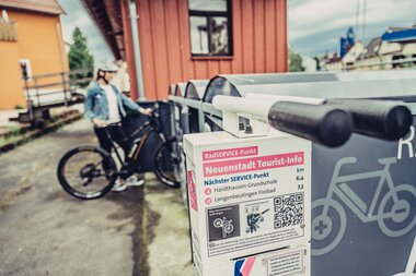 RadSERVICE-Punkte - Hilfe zur Selbsthilfe | Werkzeug & Luftpumpe | 24/7 zugänglich | © Touristikgemeinschaft HeilbronnerLand e. V.