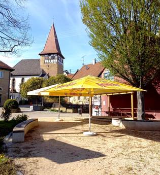 Blick auf Terrasse des Milchhäusle in Brackenheim-Haberschlacht | © Milchhäusle Verein