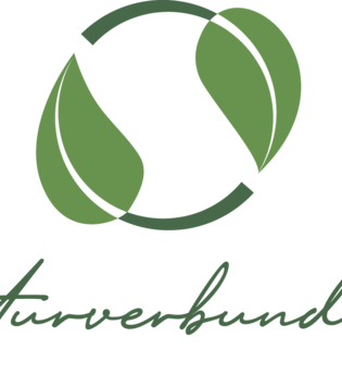 Zwei grüne Blätter mit Stiel. die einen Kreis bilden. Darunter der Firmenname 'naturverbunden' | © naturverbunden Bad Schönnborn