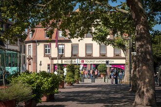 Blick auf Neckarmünzplatz und der Tourist Information | © Heidelberg Marketing GmbH / Tobias Schwerdt