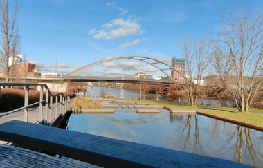 Wassertreppe im Neckaruferpark | HeilbronnerLand | © Touristikgemeinschaft HeilbronnerLand