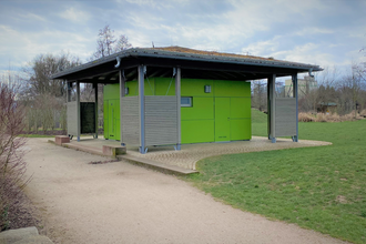 Öffentliche Toilette in der alla hopp! Anlage in Meckesheim.