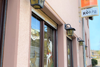 Vorderansicht des Restaurants Korfu