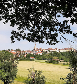 Ausblick auf Kirchberg vom Kocher-Jagst-Trail | © Hohenlohe + Schwäbisch Hall Tourismus e. V.