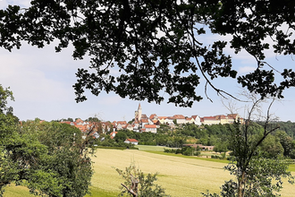 Ausblick auf Kirchberg vom Kocher-Jagst-Trail | © Hohenlohe + Schwäbisch Hall Tourismus e. V.
