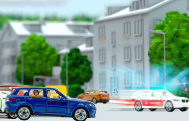 Blaulichtausstellung Darstellung einer Szene | © Stadtmuseum Neckarsulm