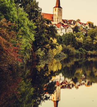 Kocher Jagst Radweg Etappe 3 Hardthausen am Kocher Stadtansicht vom Kocher | © Arbeitsgemeinschaft Kocher-Jagst-Radweg