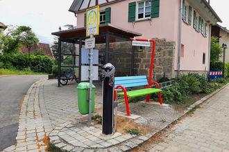 RadSERVICE-Punkt Feuerwehrgerätehaus Übrighausen | © Hohenlohe + Schwäbisch Hall Tourismus e. V.