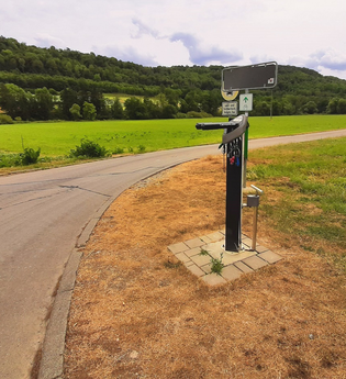 RadSERVICE-Punkte An der Fischerhütte Enslingen | © Hohenlohe + Schwäbisch Hall Tourismus e. V.