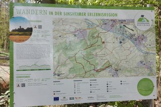 Wanderkarte der Sinsheimer Erlebnisregion mit Wegen und Sehenswürdigkeiten