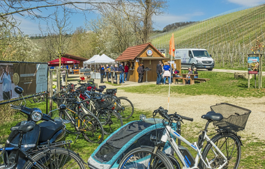 Weinausschank am Mönchsbergsee bei gutem Wetter | Brackenheim | HeilbronnerLand | © Weinkultur am Mönchsbergsee