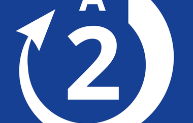 Blaues Logo mit weißer Schrift vom A2 Wanderweg | © Land der 1000 Hügel - Kraichgau-Stromberg