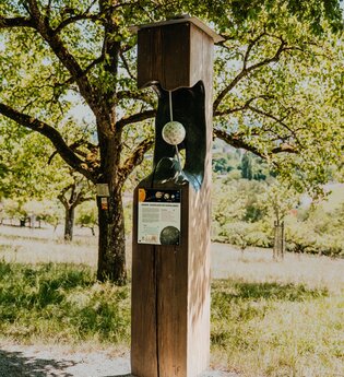 Zu sehen ist eine Stele, die im Grünen steht | © Stadtverwaltung Crailsheim