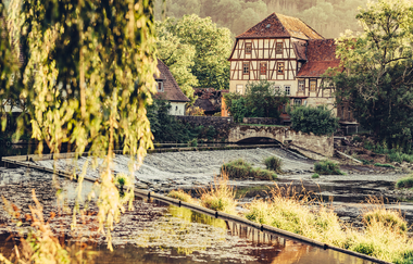 Etappe 2 - Fachwerkhaus am Kocher bei Forchtenberg | © Arbeitsgemeinschaft Kocher-Jagst-Radweg